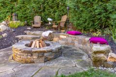 Fire Pit with wood logs in the middle