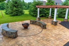 Outdoor patio installation in Ellicott City, Fire Pit