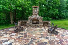 Outdoor patio installation of fireplace, in Glenwood MD
