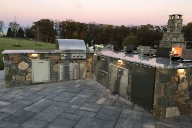 outdoor kitchen and patio installation in Glenelg