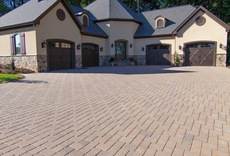 Driveway brick pavers leading up to a Glenwood, MD, home